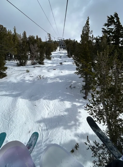 Chairlift view up the mountain